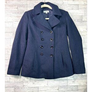 Dressbarn‎ Double Breasted Pea coat Women's Navy 51% Wool Blend size S